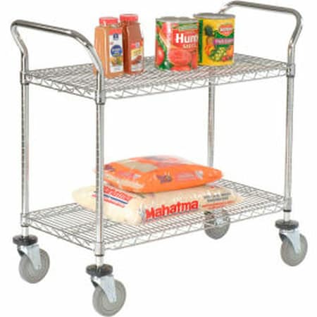 Global Equipment Nexel    Utility Cart, 2 Shelf, Nexelate   , 42"L x 24"W x 39"H, Polyurethane Casters 2442P2EP